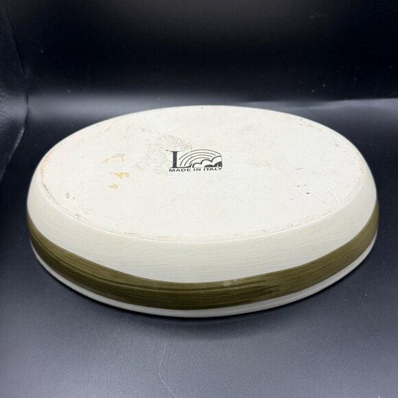 Vintage Hand-Painted Italian Ceramic Oval Serving Dish With Corn Design - Picture 3 of 9